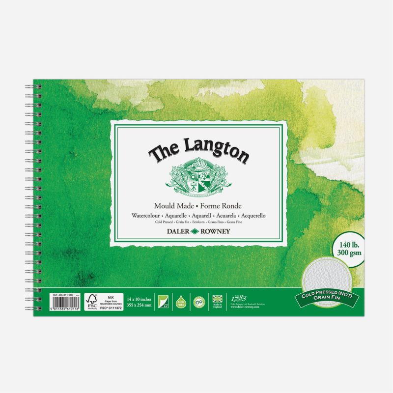 DR LANGTON SPIRAL PAD 140lb 14 x 10" NOT