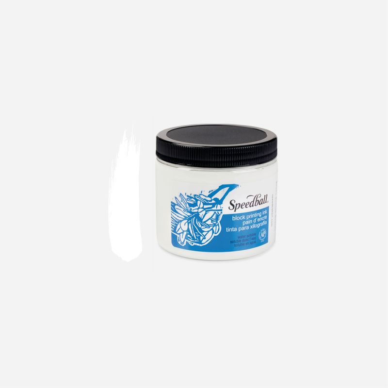 SPEEDBALL WATER-SOLUBLE 473ml 16oz BLOCK INK WHITE